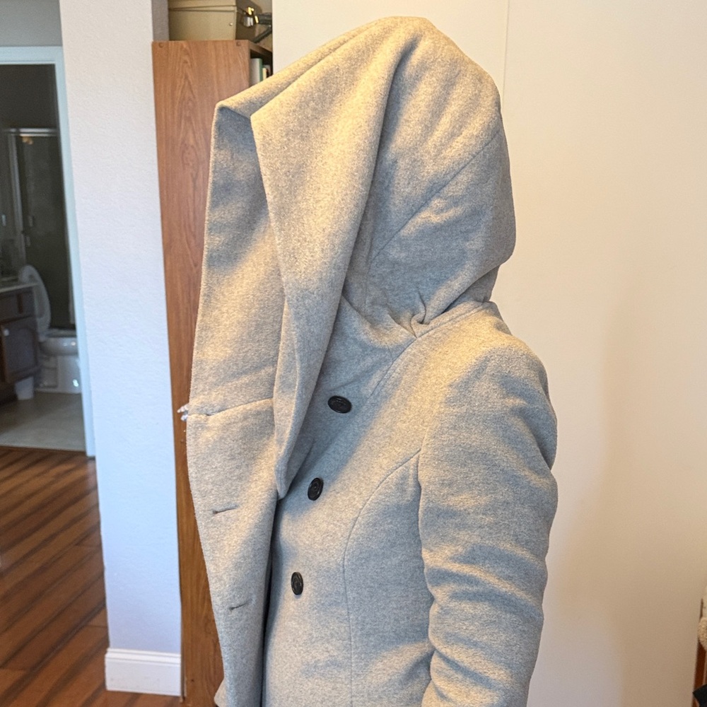 Zara Basic Gray Wool Coat - image 8